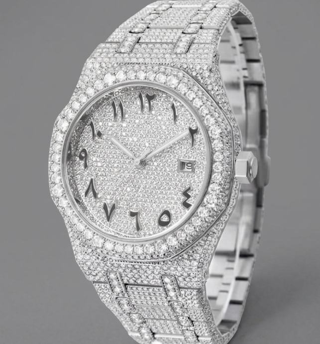 Designer Z1225 Luxury Sapphire Automatic Mechanical Movement Watches Iced Out VVS Moissanite Watches for Men